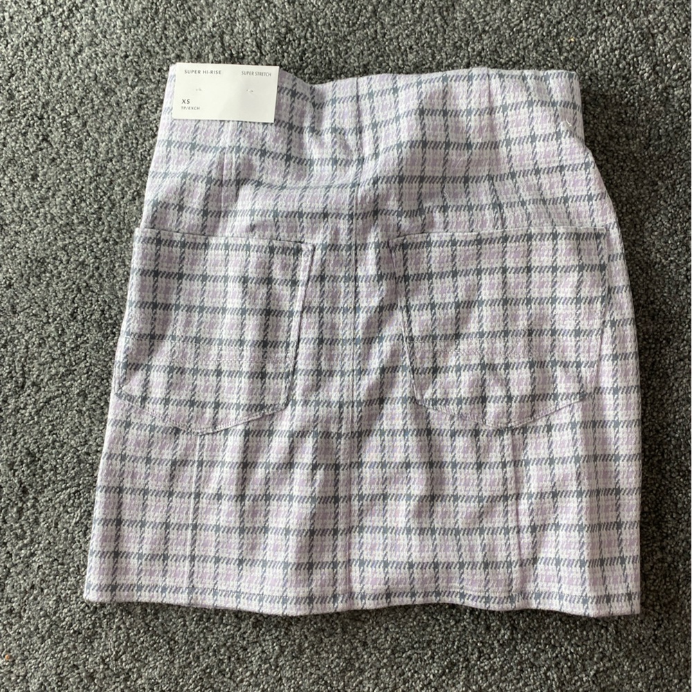High rise purple plaid skirt from American Eagle!